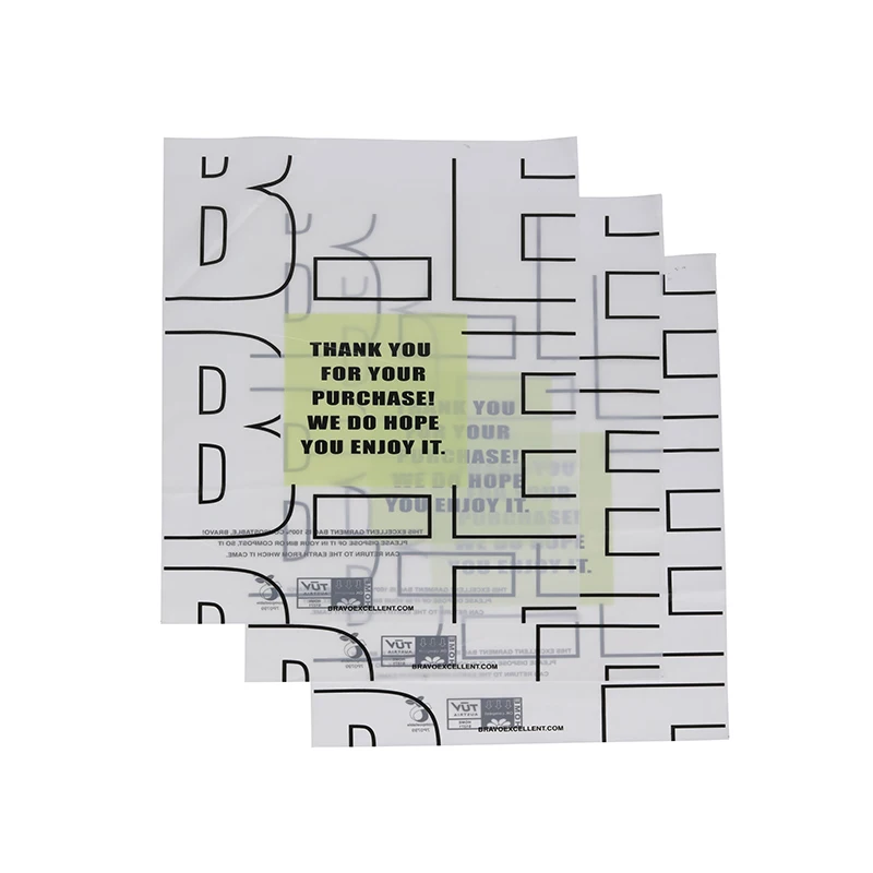 100% Compostable Sustainable Cornstarch Custom Logo Biodegradable Clear Self Adhesive Garment Cloth Apparel Bags for Packaging