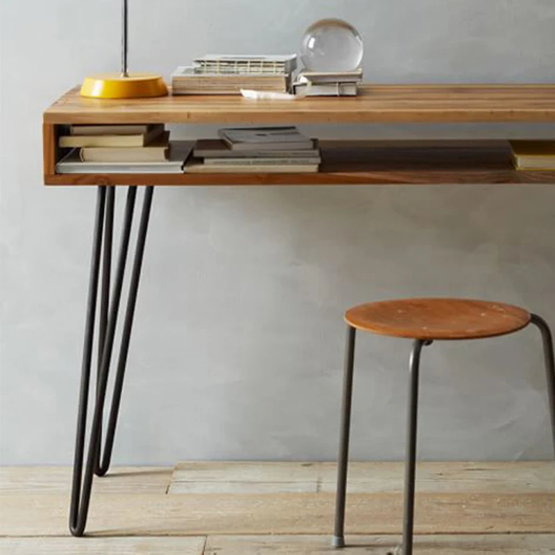 Nordic Office Simple Work Computer Desk American Double-layer Writing Desk Personality Retro Wrought Iron Learning Desk