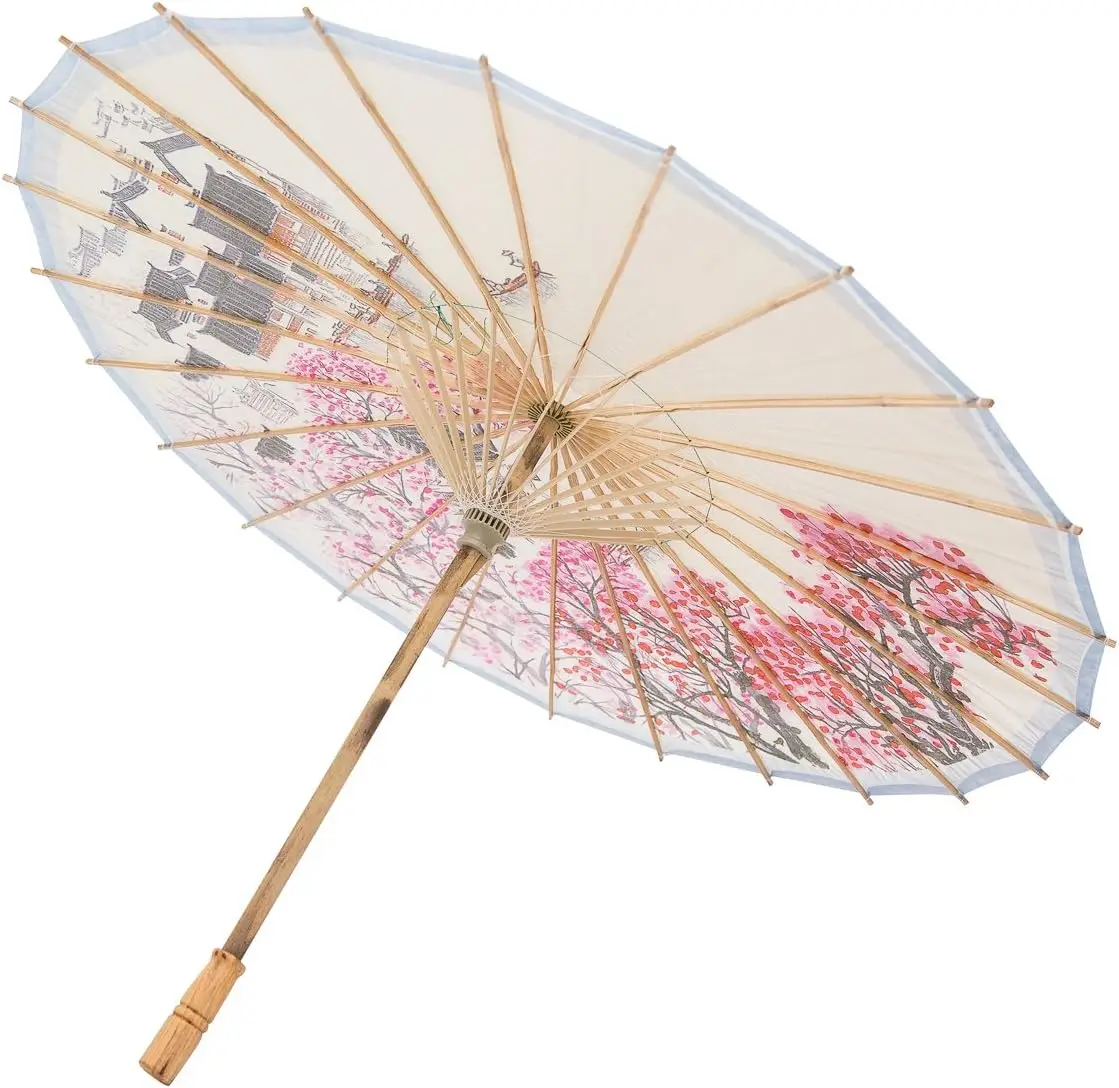 Colorful Chinese Traditional Parasol DIY Kids Oil Paper Umbrella Ceiling Decoration Flower Photo Props Wedding Parasol