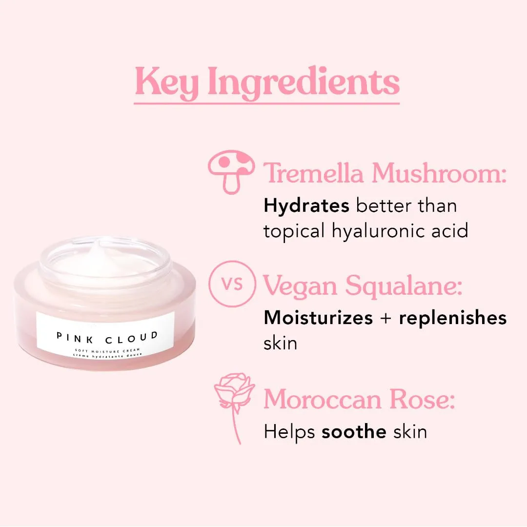 Private Label Pink Cloud Plumping Hydrating Smoothing Best Face Cream for Fair Skin Glowing Skin with Tremella Mushroom