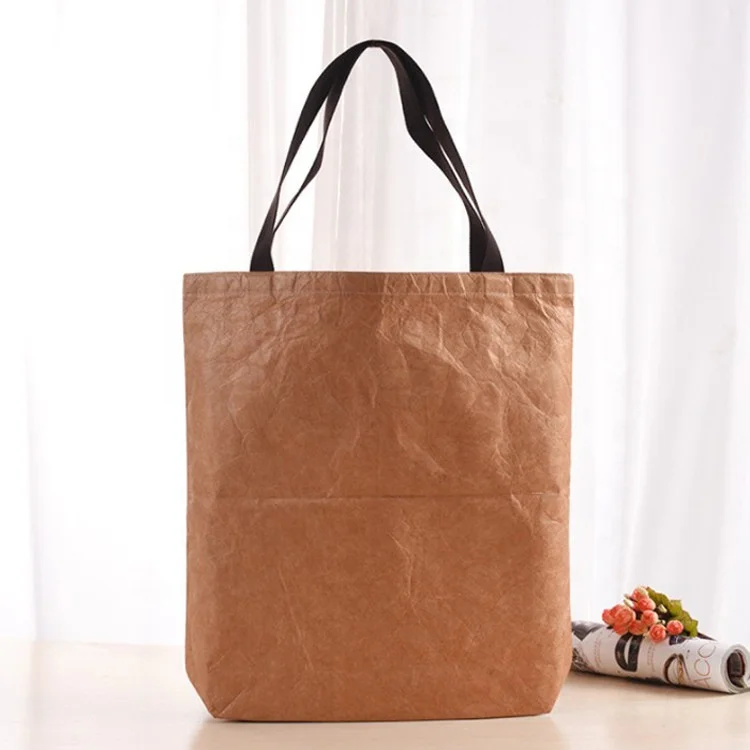 waterproof washable paper shopping tote tyvek bag with logo printed