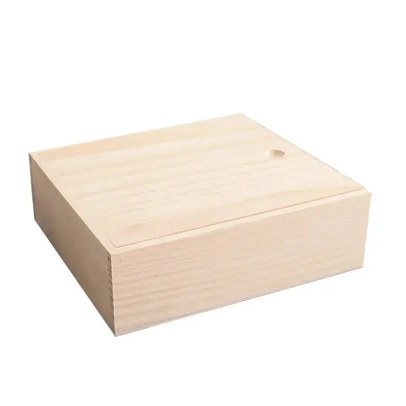 Modern Minimalist Wooden Jewelry Box Bamboo Wood Box Pull Cover Gift Jewelry Receiving Packaging Box