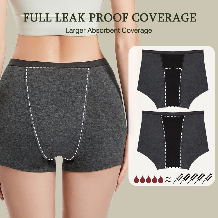 LYNMISS NO PFAS Biodegradable Bamboo breathable Culotte Menstruelles Underwear heavy flow Women Menstrual Period Panties