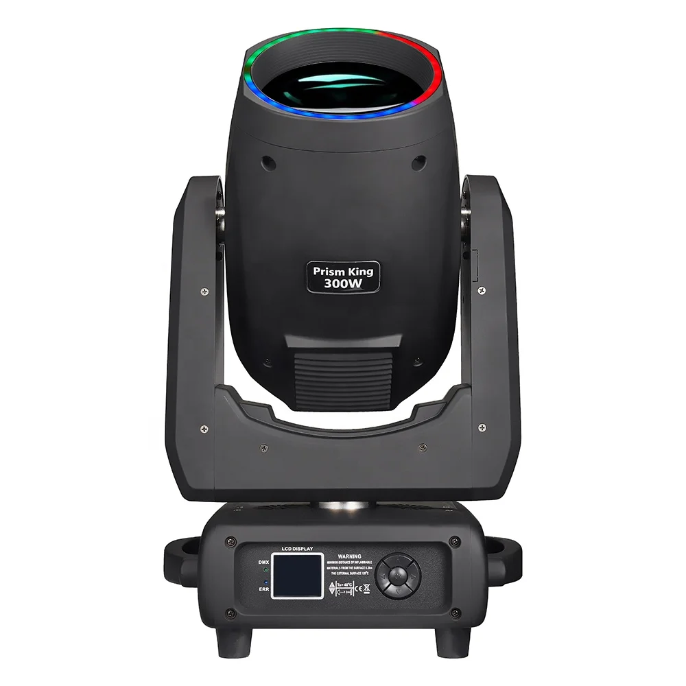 Prism King Beam 300w 4 Kinds Of Prisms Moving Head Stage Light With Led Ring Circle Strips