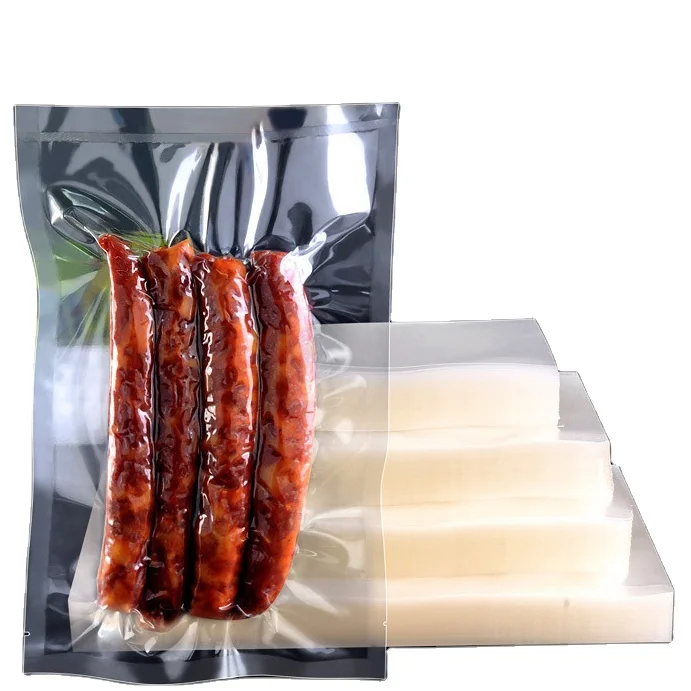 Sous vide high barrier extruded clear plastic sealed commercial chamber vacuum pouch bag for food packaging