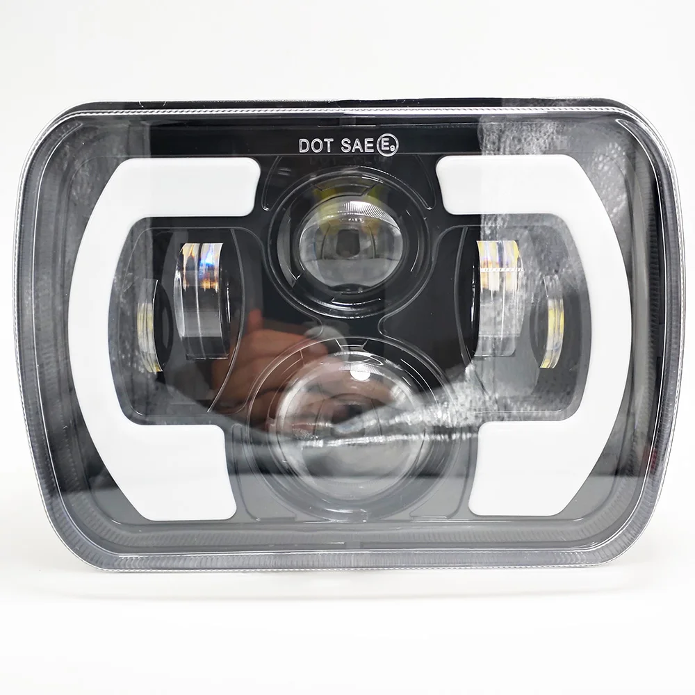 12V 4X6 5X7 6X7 Headlight DRL Hi-Lo Beam Square Car LED Headlights for Jeep Wrangler YJ/Cherokee XJ/Comanche MJ/Ford/GMC