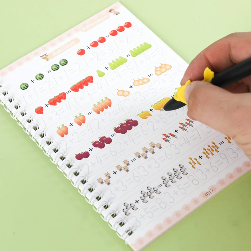 French 3D Groove Magic Practice Copybook Children Book Learning Numbers French Letters Calligraphy Writing Exercise Books Gift