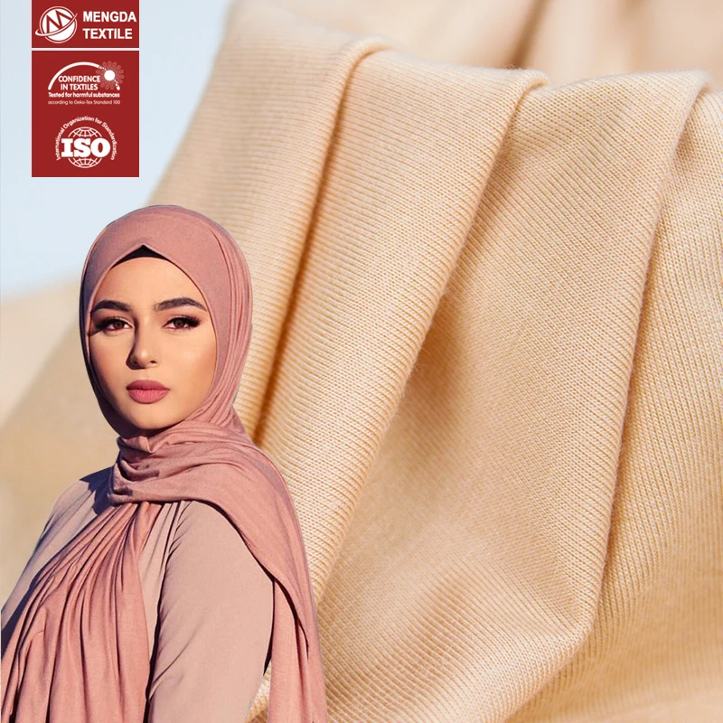 Great quality high elastic 95% bamboo 5% spandex bamboo knit jersey fabric for bamboo jersey hijab baby cloth