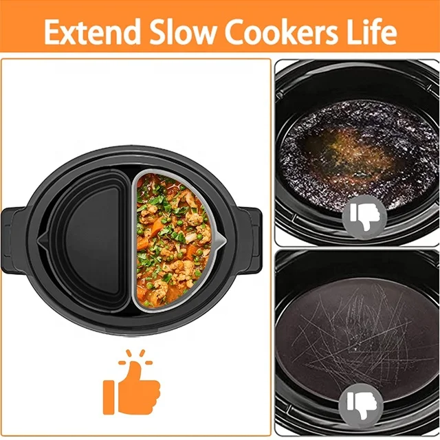 Slow Cooker Liners fit Air Fryer Accessories Non-stick Basket Mats Round Reusable Silicone Air Fryer Liners
