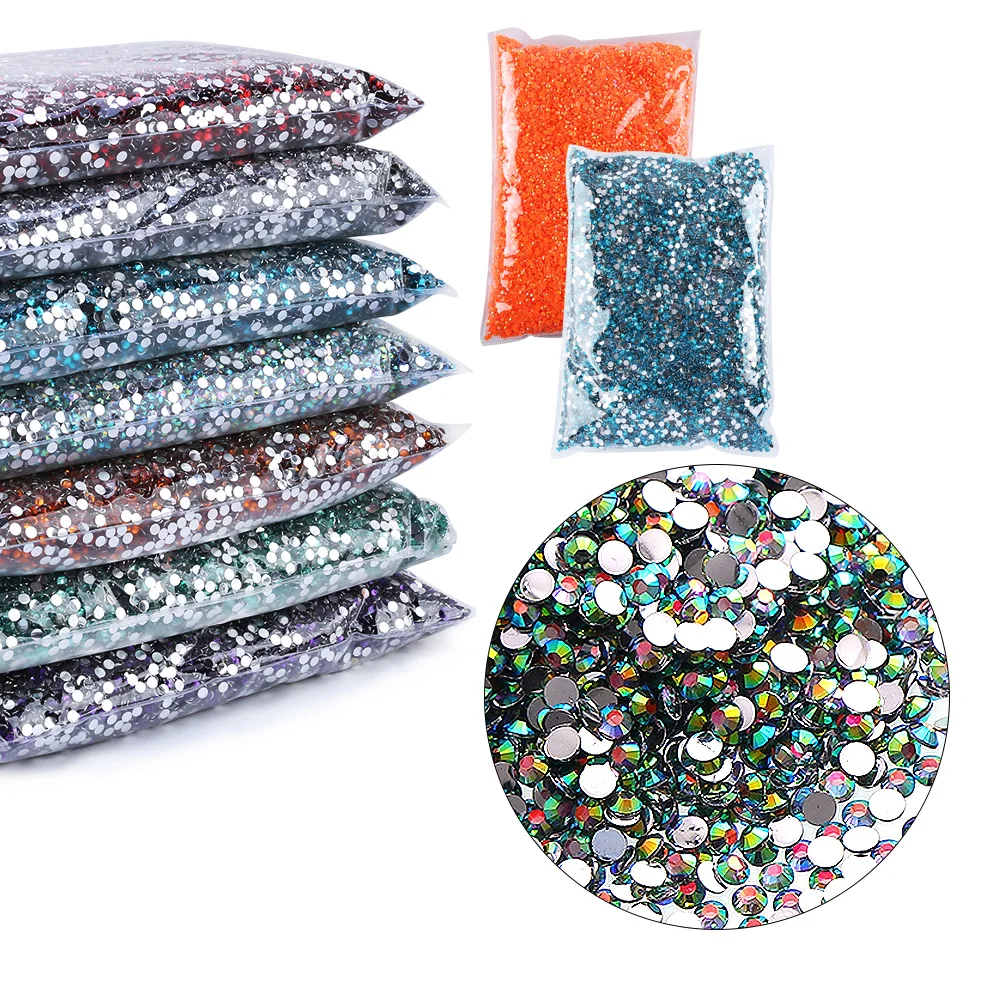 Wholesale 3mm 4mm 5mm 6mm Conran and Deep Red Crystal Clear Non HotFix Foiled Back Plastic Color Resin Rhinestone