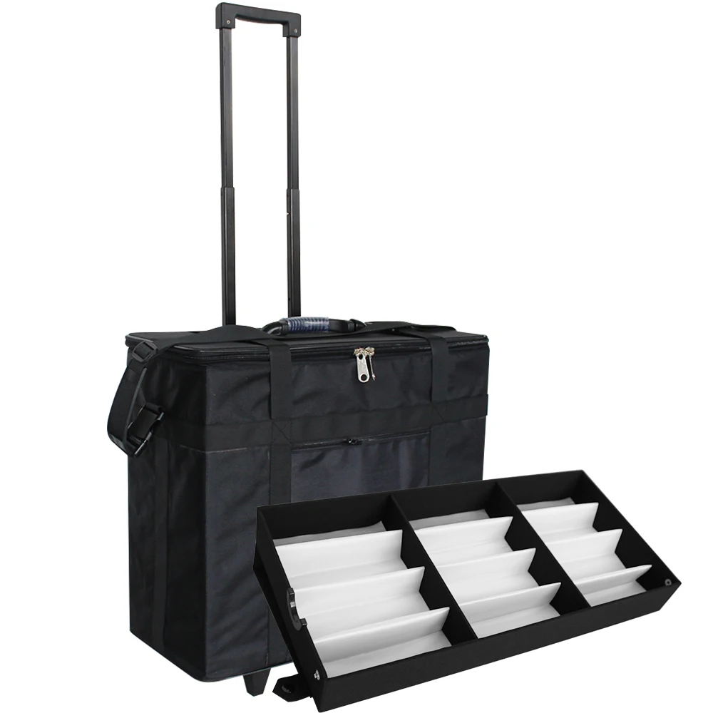 Портативный чехол-тележка из ткани Оксфорд с 180 отделениями для оптических солнцезащитных очков, витрина для путешествий, чемодан для упаковки очков