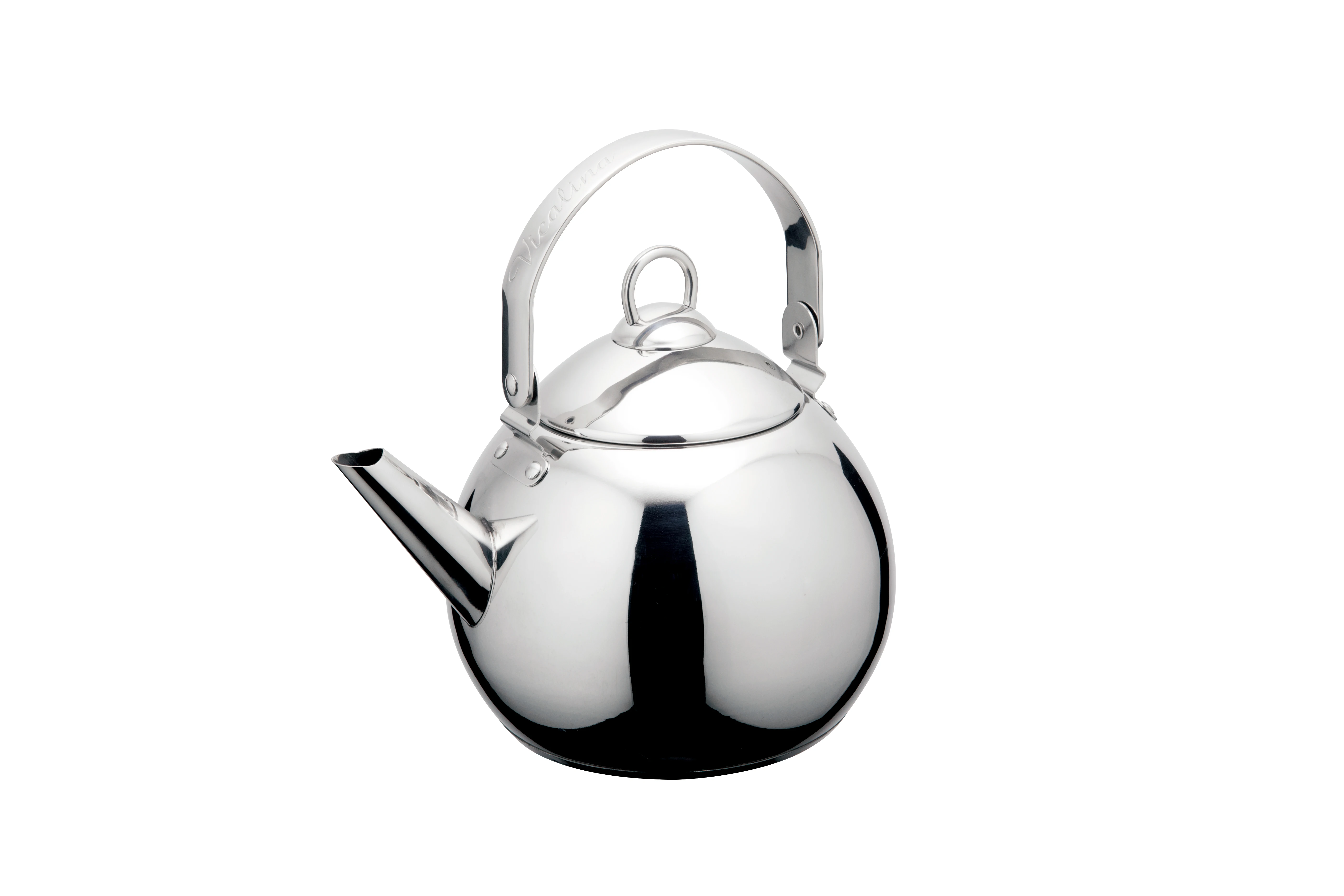 Factory wholesale high quality single bottom arc handle twist lid gold plated kitchen induction gas stainless steel kettle