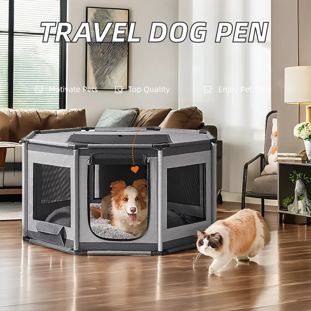 High Quality Oxford Fabric Portable Foldable Travel Dog House Collapsible Pet Playpen Solid Style Sport Design for Small Animals