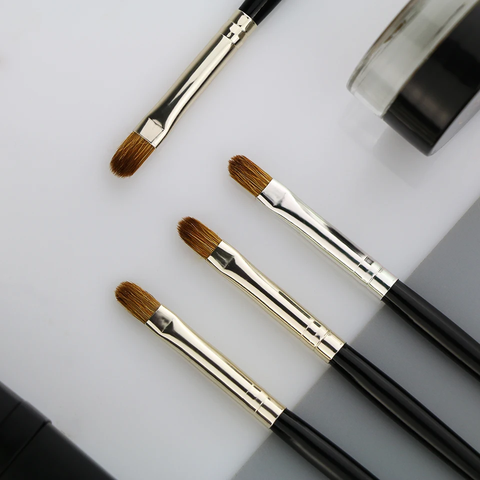 Набор косметических кистей премиум-класса BEILI, коричневые натуральные волосы ласки для макияжа, частная марка, кисти для губ, кисти для макияжа с индивидуальным логотипом