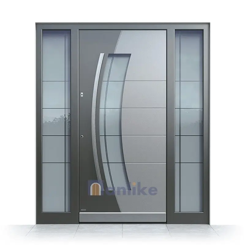 Anlike Africa Metal Large Front Double Other Main Sidelight Villa Full Cladding Aluminum Security Metal Door