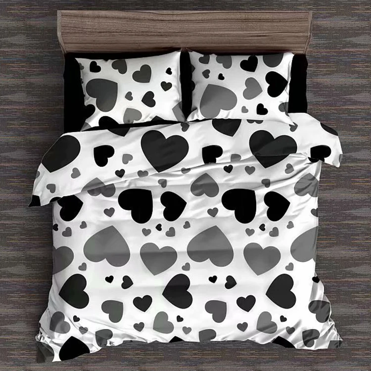digital print famous brand style 6 piece cotton queen bed duvet cover sets for home