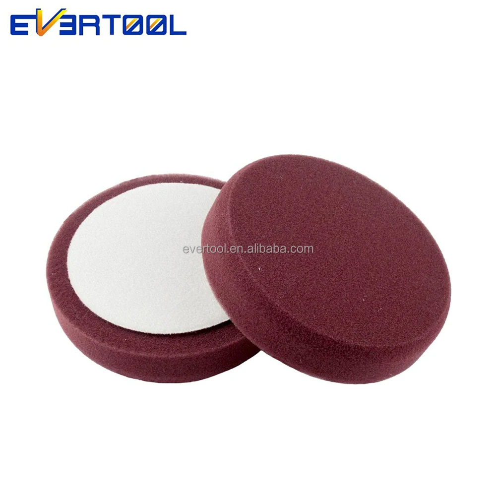 EVERTOOL 150mm Maroon Foam Heavy Polishing Car Buffing Pads Sponge Compounding Pad Super Foam Cutting Pad