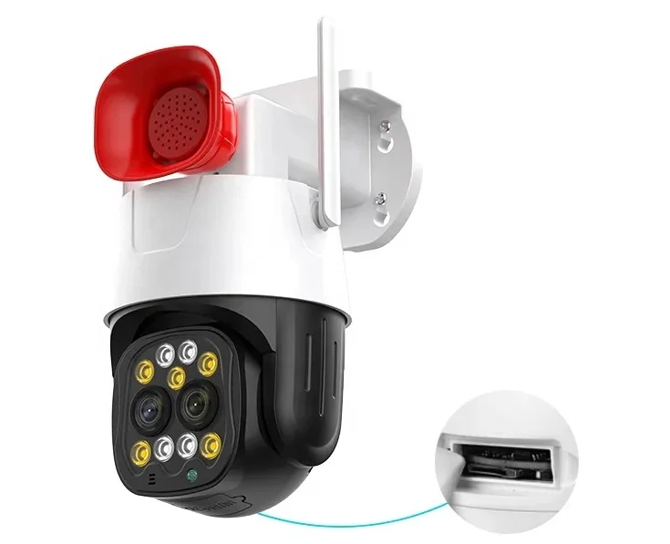 8MP PTZ Wifi Camera Dual Lens 2.8mm-8mm Wide Angle Ai Human Detect Auto Tracking Wireless Outdoor Surveillance Camera Camhi pro