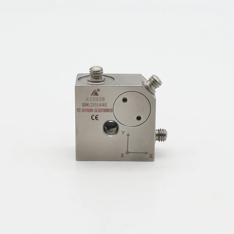 A13S10 10pC/g Charge Output General 3 Axis PE Accelerometer Vibration Acceleration Sensor
