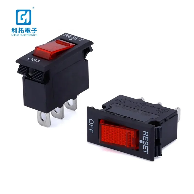 Хорошее Качество 3-контактный клемм 2A-20A красный кулисный переключатель защита от перегрузки Автоматический