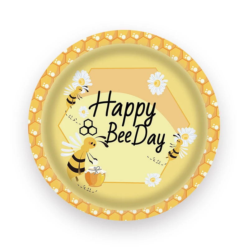 New Design Birthday Party Supplies Bee Party Tableware Girl Baby Shower Spring Themed Party Decorations Paper Plate