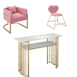 Pink Salon Furniture Modern Beauty Nail Desk Muebles Para Salon De Belleza Desk Manicure Table And Chair Set