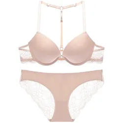 Y-shaped front buckle gathered beauty back bra set sexy lace seamless underwear wholesale sexy beautiful ladies lingerie plus si