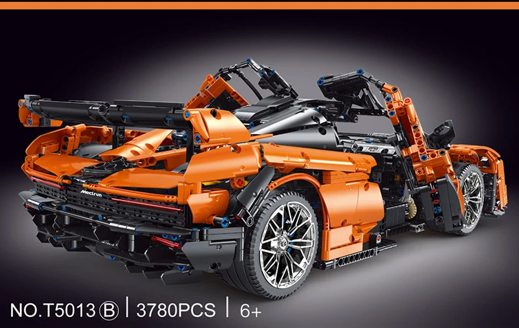 Оптовая продажа T5013 3780 шт. высокотехнологичный RC Senna GTR супер спортивная модель автомобиля строительные блоки оранжевые кубики для суперавтомобиля игрушки подарки детей