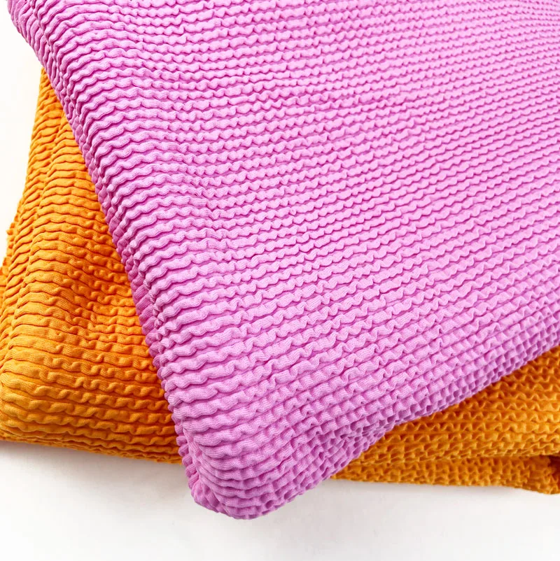 Seersucker jacquard top  elastic nylon spandex  four way stretch knitted fabric for swimwear,bikini