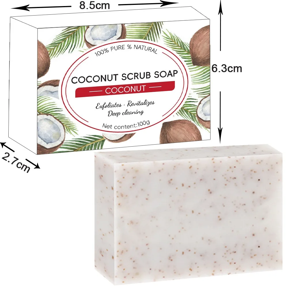 Custom scrub soap walnut scrub granules coconut handmade soap cold  bath soap bar