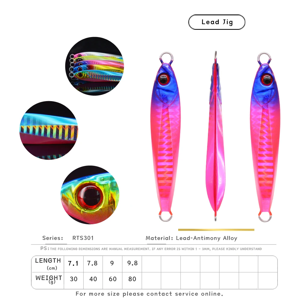 JIGGINGSOUL-OEM301-Flatfall Jigs Color Glow Vertical Speed Fast Lead Jig Sea Fishing metal casting fishing vertical jigging lure