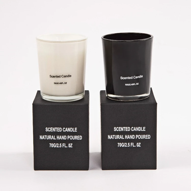 Wholesale Custom Aroma Private Label Soy Wax Candles Black Glass Scented Candle For Gift Set