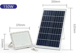 New 150w solar panel outdoor garden solar led flood light with remote control
