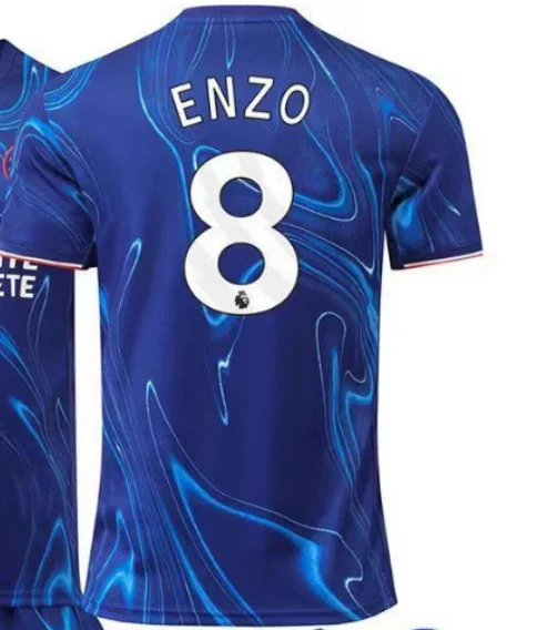 24-25 England Club Team League Home Player Jersey #8 enzo short-sleeved green football jersey cotton heat transfer jersey