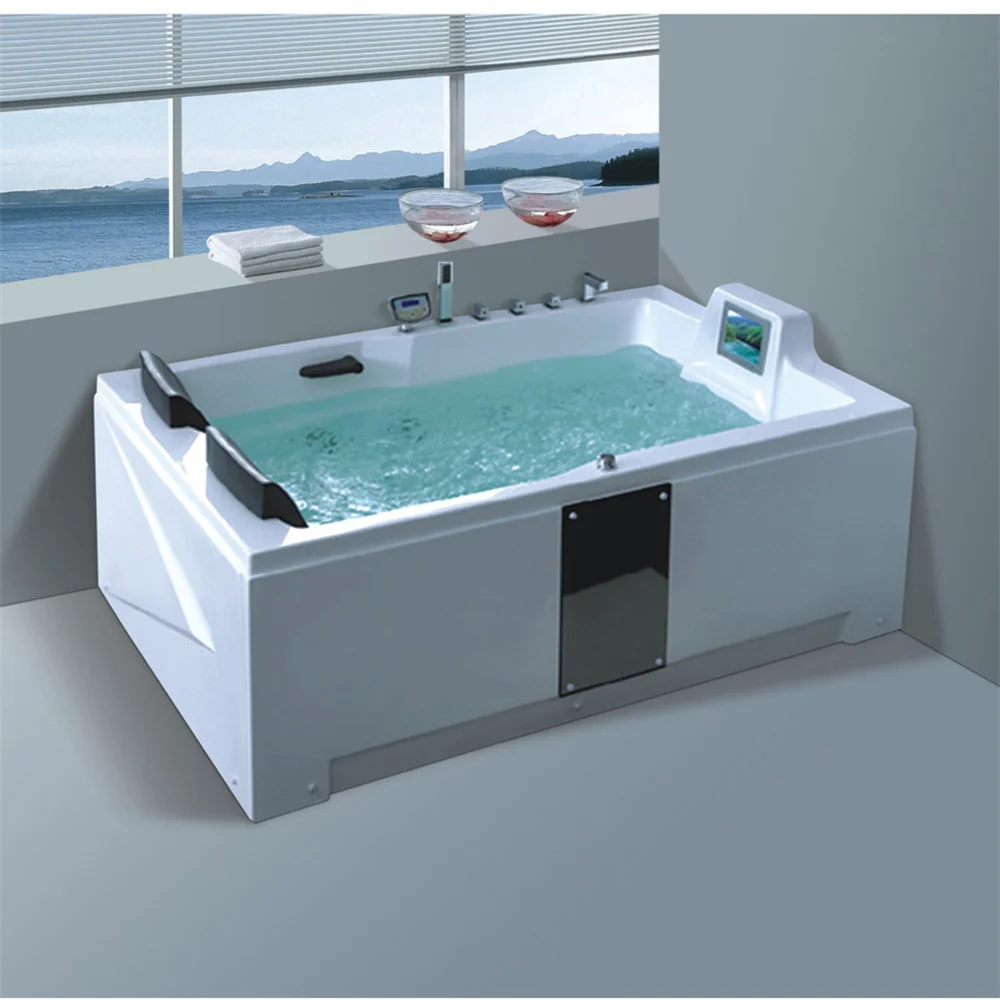 Luxury Thermostatic Hot Tub Spa Whirlpool Bath Tub Freestanding AcrylicDouble People Use Massage Bathtub