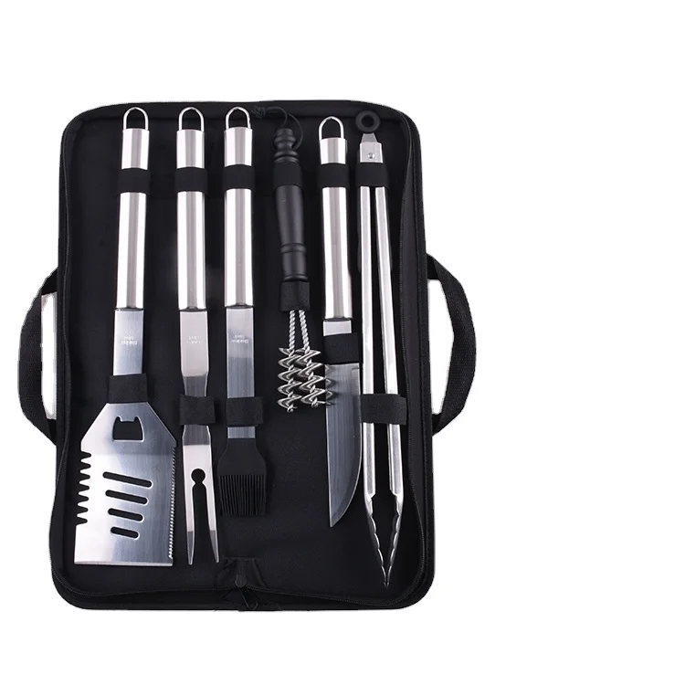 7 шт. из нержавеющей стали для барбекю гриль Посуда Аксессуары для кемпинга на открытом воздухе кухонная утварь набор для барбекю Посуда Набор инструментов для барбекю