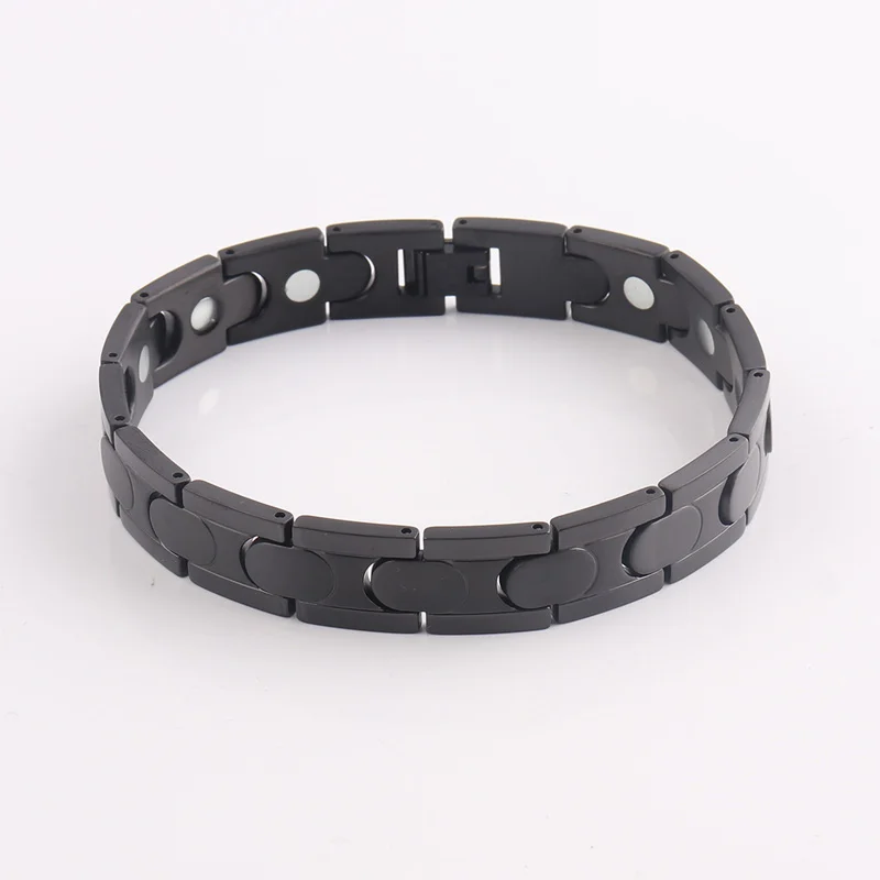 4 Color Available Magnetic Hematite Ion Energy Germanium Bracelets Titanium Stainless Steel Bio Therapy Bracelets