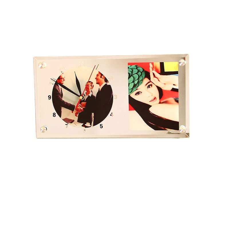 30X16X0,5 см напрямую с фабрики BL-11 Сублимации Стеклянная фоторамка с часами