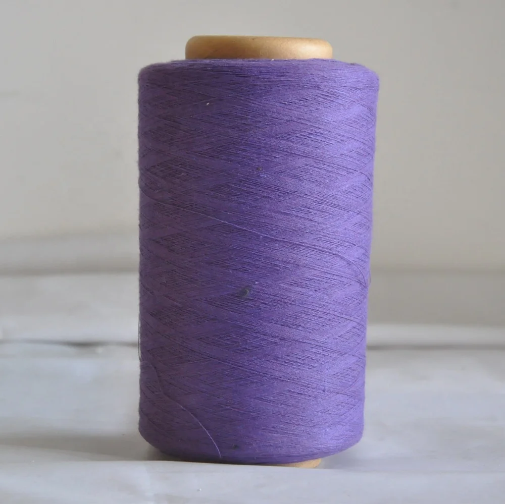 Китайское производство регенерированной пряжи 30/1 40s Экологически чистая пряжа с открытым концом многоцветная кофейная переработанная полихлопчатобумажная смешанная