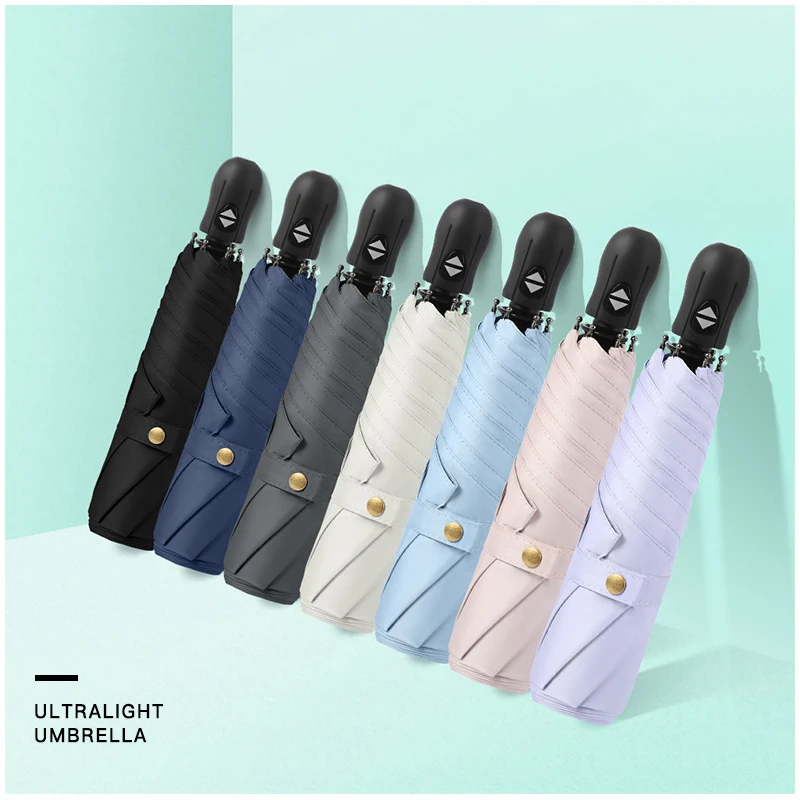 Customised High Quality Travel Portable Luxury Outdoor Windproof Parasols Automatic 3 Fold Folding Umbrellas For Girls Women