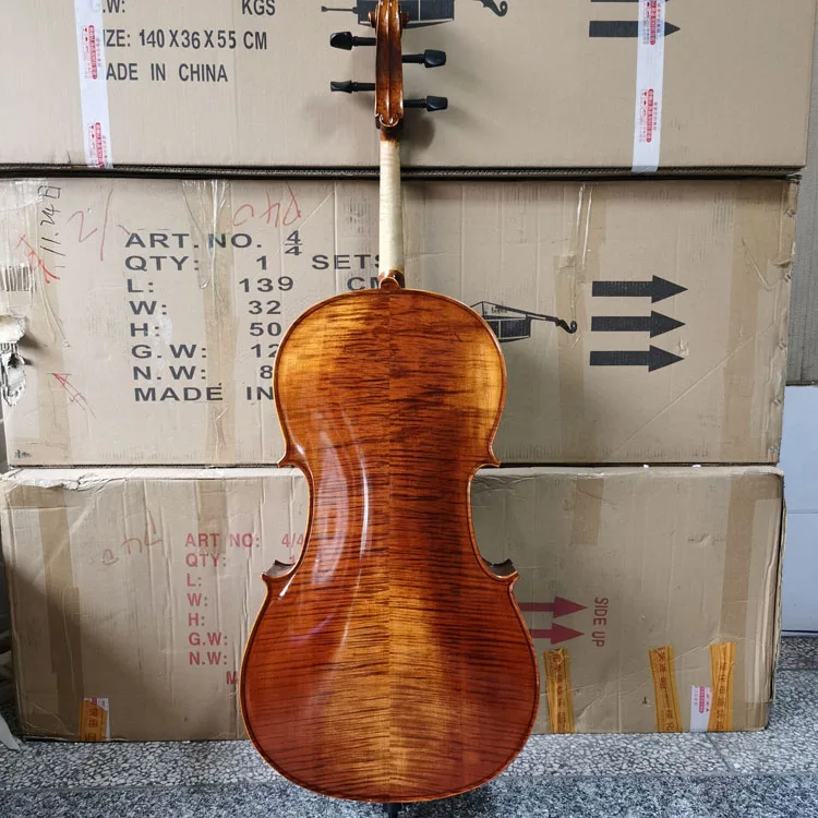 Factory price professional natural flamed handmade cello with best quality