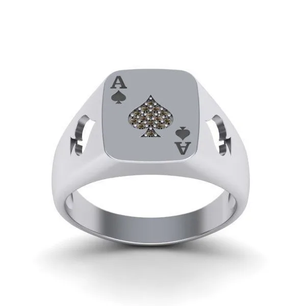 fashion customized poker ring ace ring jewelry hip hop ring