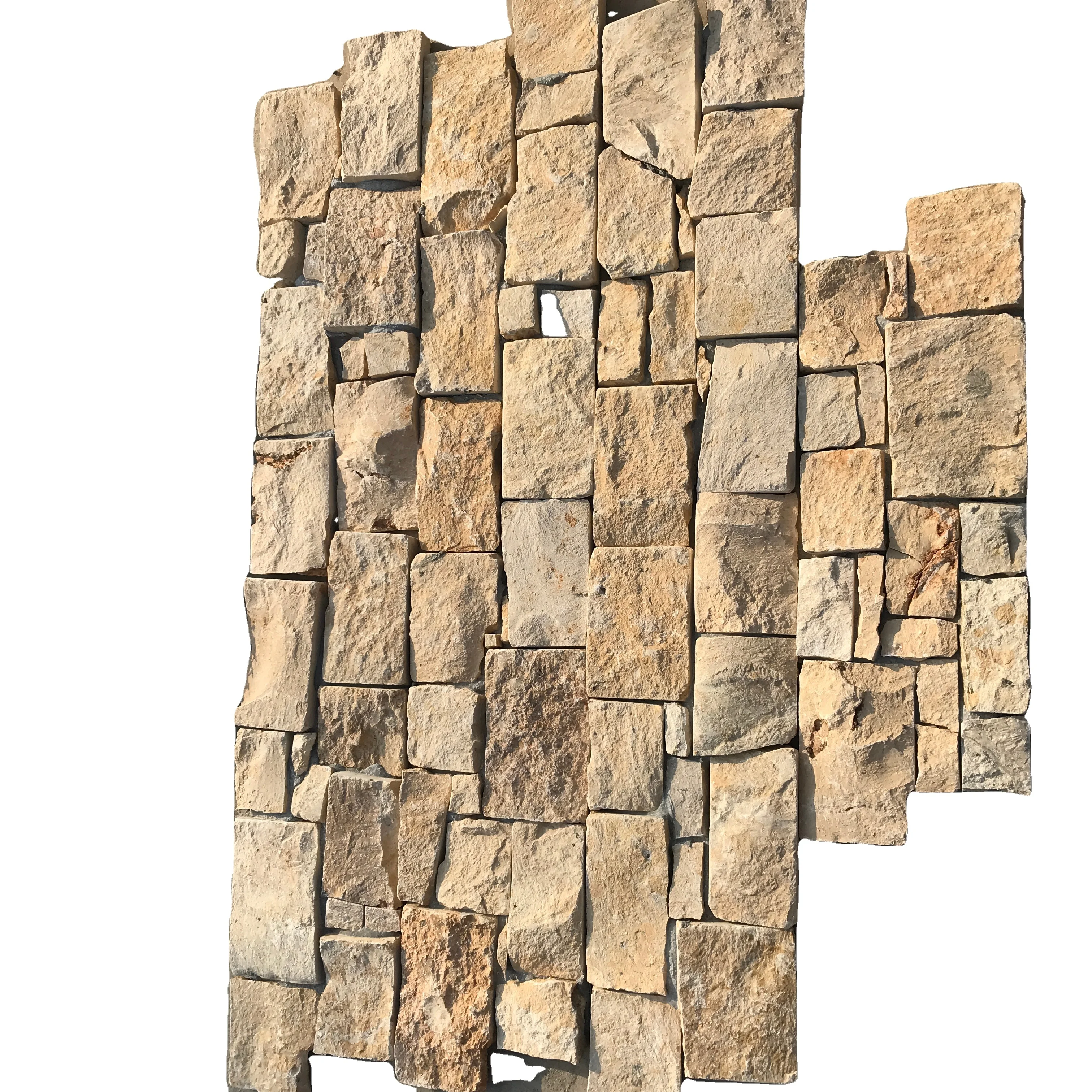 exterior natural yellow limestone stacked stone veneer cladding