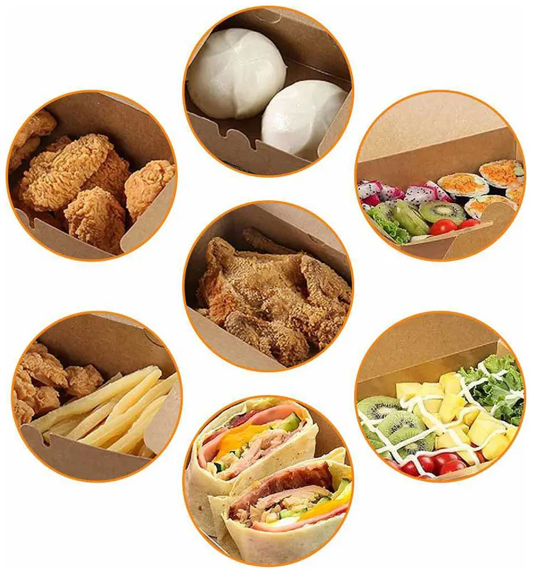 Microwave Safe Leakproof Disposable Eco Biodegradable Take Away Fast Food Delivery Clamshell Packaging Box