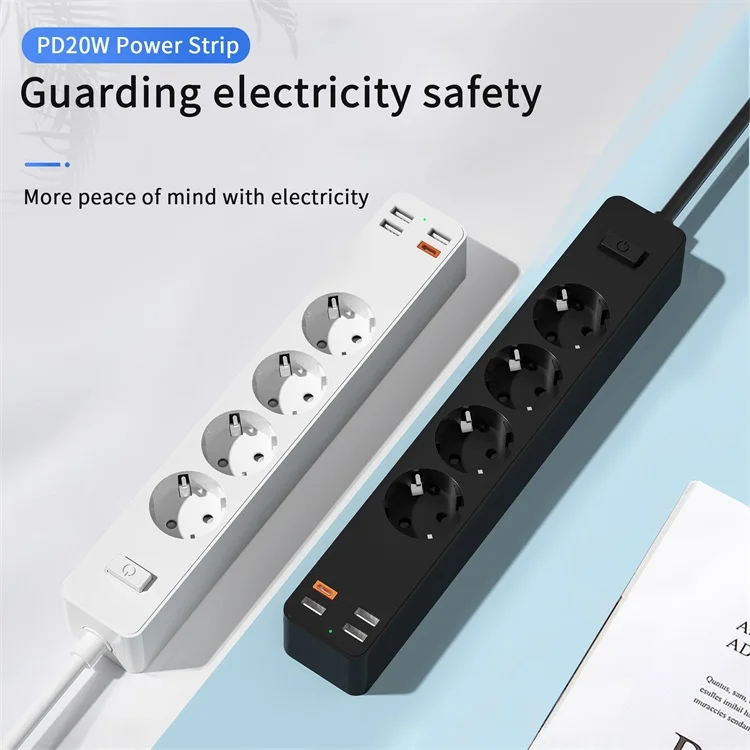 WiWU стандарта ЕС США Великобритании Plug PD20W интеллектуального питания по пропилен-каучука прокладки с USB зарядное устройство удлинитель 4 способа розеток от перенапряжения переменного