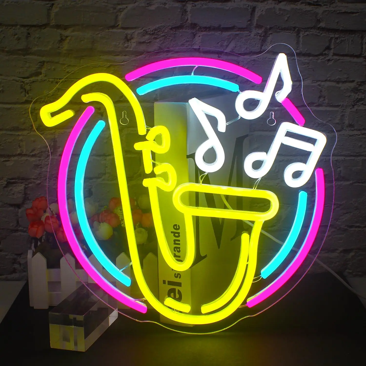 Saxophone LED Neon Sign Jazz Music Light Signs for Bedroom Music Live Studio Classroom Party Decorations Christmas Gifts