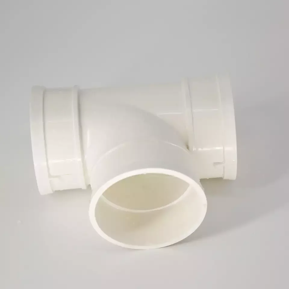 JS High Quality  Wholesale Price White and Grey PVC  PVC-U Pipe Fitting   Equal Tee