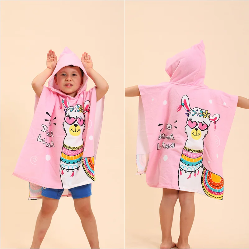 Toddler Hooded Bath Towel Terry Kid Poncho Hooded Towel Beach Hooded Towel For Kids