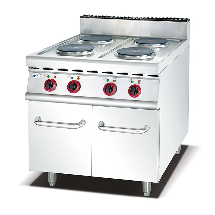 Commercial Hotel Restaurant Kitchen Appliances Freestanding 6 Burners Stove Grill Electric Hot Plate Cooker with Cabinet