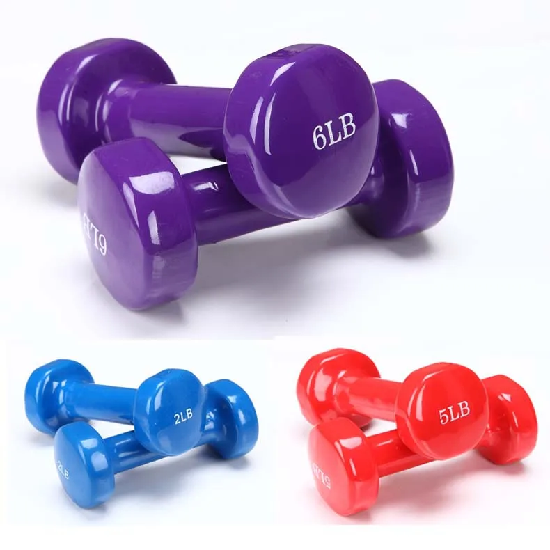 Various Color  cast Iron Vinyl neoprene  Dumbbells  Plastic Dipping Yoga Dumbbell